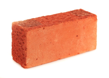 Old red brick isolated on white backgroundの写真素材