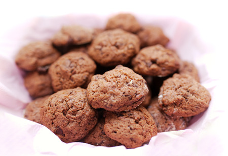 Stack of biscuits on plateの写真素材