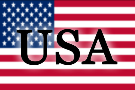 United States of America flag with USA textの写真素材
