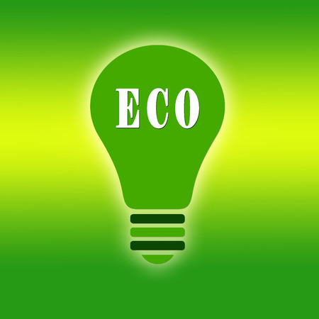 Illustration of ecological green bulbの写真素材