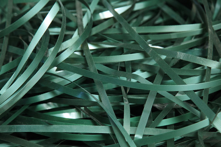Green plastic straps useful recycling