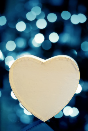Heart shape box against vibrant backgroundの写真素材