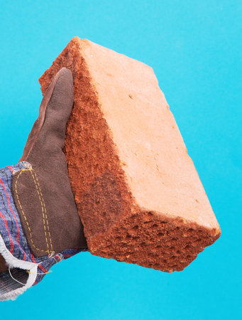 Brick and glovesの写真素材