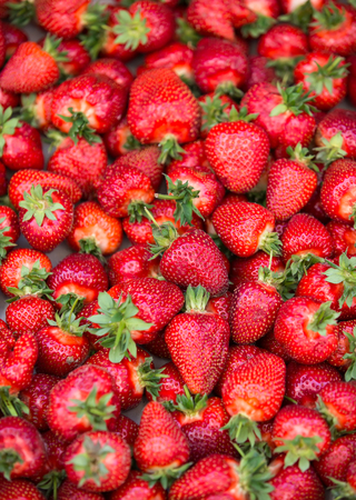 Many of ripe red strawberryの写真素材