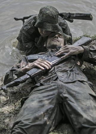 Hungary, Orfu - May 02, 2018: Elite Challenge is a program designed both for civilians and professionals who want to try out what it feels like to get through Special Forces selectionのeditorial素材