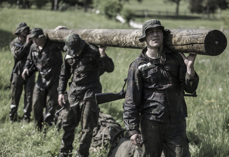Hungary, Orfu - May 02, 2018: Elite Challenge is a program designed both for civilians and professionals who want to try out what it feels like to get through Special Forces selectionのeditorial素材