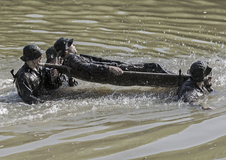 Hungary, Orfu - May 02, 2018: Elite Challenge is a program designed both for civilians and professionals who want to try out what it feels like to get through Special Forces selectionのeditorial素材