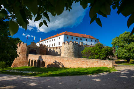 Siklos castle in spring, in Hungaryのeditorial素材