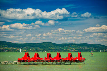 Beautiful Lake Balaton in summer Hungaryの写真素材