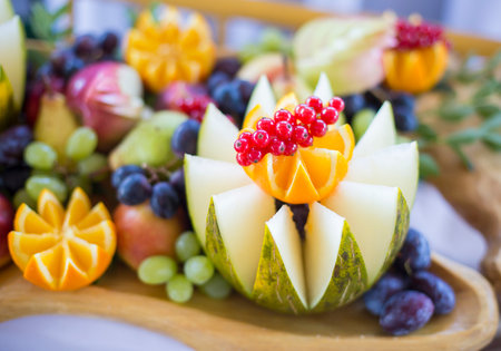 Colorful and varios heap of fruitsの写真素材