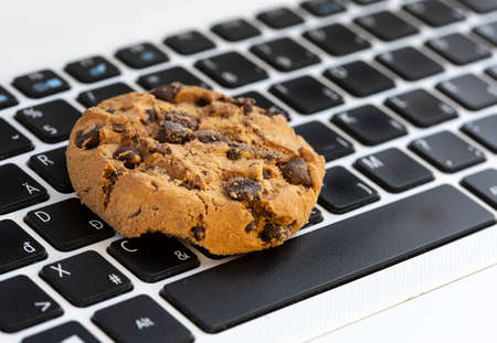 Chocolate is a keyboard symbol of internet cookiesの写真素材