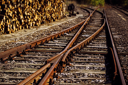 Intersection of railway lines / node railways /の写真素材