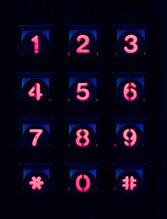 Digital code panel display with numbersの写真素材