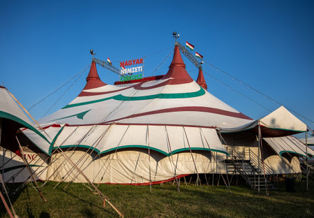 Exterior of Hungarian National Circus tent in Balatonlelle, Hungary - 06, July 2022のeditorial素材