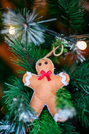 Christmas tree decoration with gingerbread man