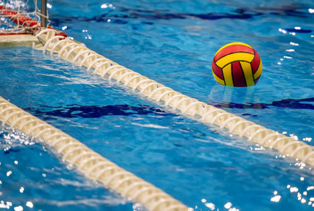 Colorful water ball in swimming poolの写真素材