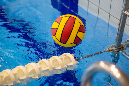 Colorful water ball in swimming poolの写真素材