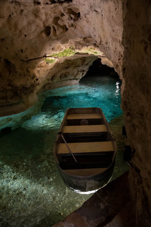 Famous cave lake in Tapolca city, Hungaryの写真素材