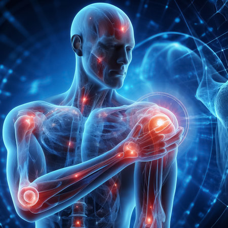 Pain and inflammation in human body joint 3d ai generated imageの素材