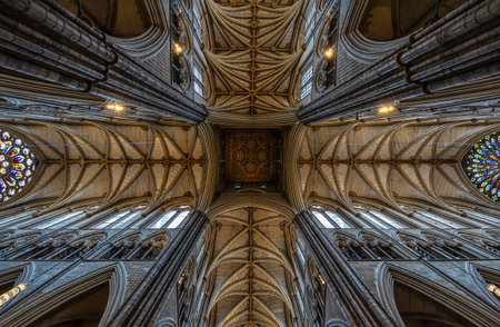 Ceiling of Westminster abbey London, United Kingdom, July 2, 2024.の写真素材