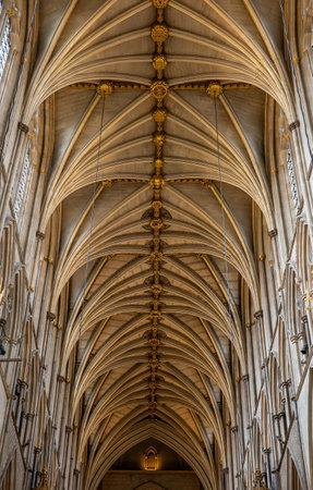 Ceiling of Westminster abbey London, United Kingdom, July 2, 2024.の写真素材