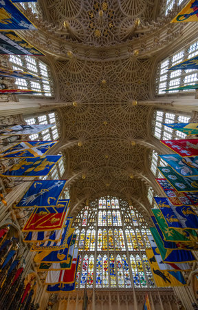 Ceiling of Westminster abbey London, United Kingdom, July 2, 2024.の写真素材