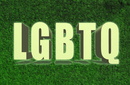 LGBTQ text on green backgroundの写真素材