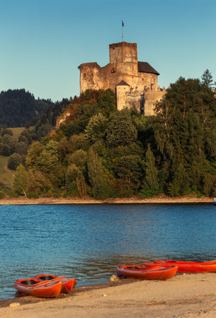 Castle Nedec in Poland, in the autumn seasonの写真素材