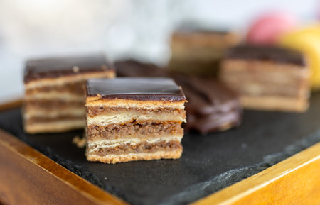 Some piece of chocolate cakeの写真素材
