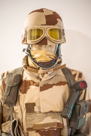 Portrait of camouflaged soldierの写真素材