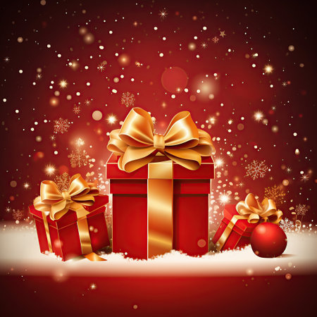 Festive Christmas Gifts Backgroundの素材