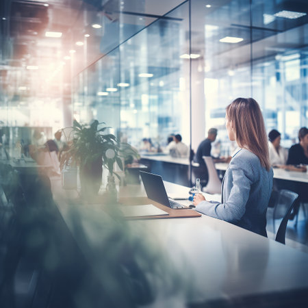 Office Mingle: Blurred Casual Business Interactionの素材