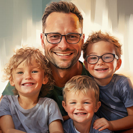 Love in Every Frame: A Family's Tribute to Dad's Special Dayの素材