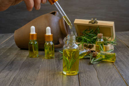 rosemary essential oils for skin treatment homeopathy health and beautyの写真素材