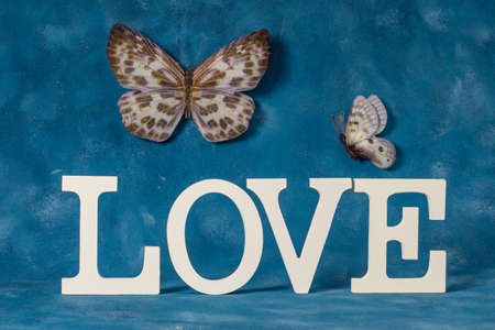 white love letters with different backgrounds and accessoriesの写真素材