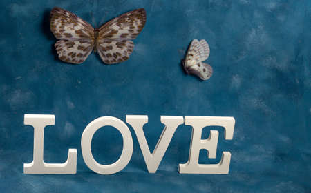 white love letters with different backgrounds and accessoriesの写真素材