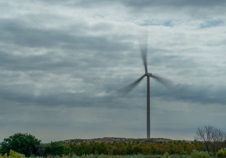 windmills moving on the horizonの写真素材