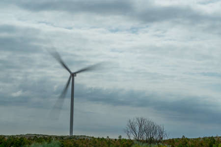 windmills moving on the horizonの写真素材