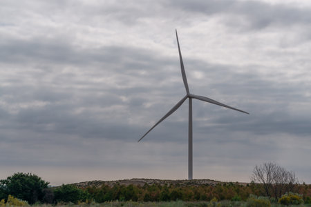 windmills moving on the horizonの写真素材