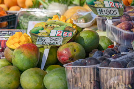 mango, local organic fruit in a street market