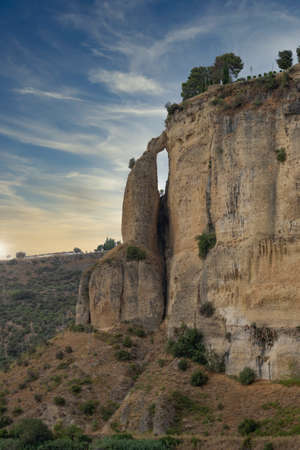 route along the guadalevin river nature long exposureの写真素材
