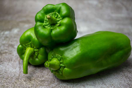 green peppers, tomatoes and eggplant fresh seasonal vegetablesの写真素材