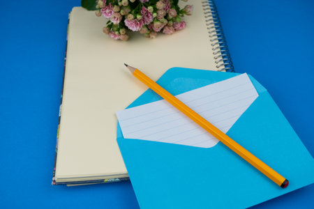 pencils, compasses, notebook and chart writing and drawing materialsの写真素材