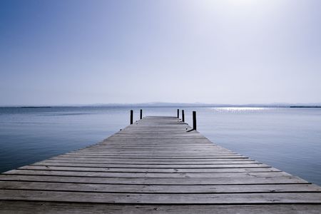 Footbrige in the middle of nowhereの写真素材