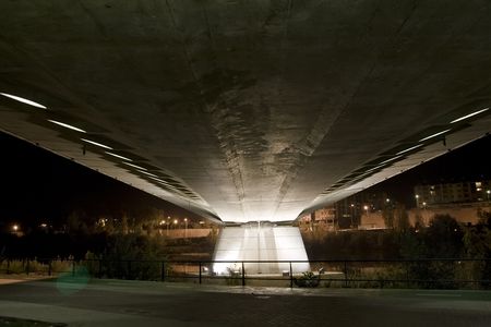 Night concrete bridge seen from above .の写真素材