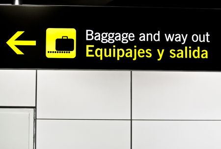 Information panel in Barajas airport, Madrid.の写真素材