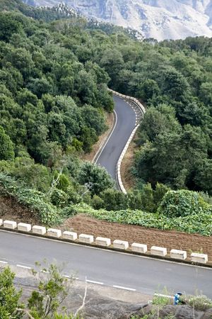 Serpentine scenery in the way to the Teide volcano, Canary islandsの写真素材