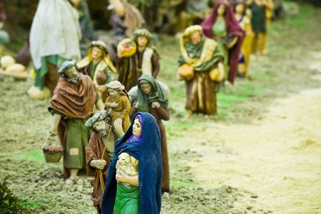Believers in queue to give their presents to  Jesus.の写真素材
