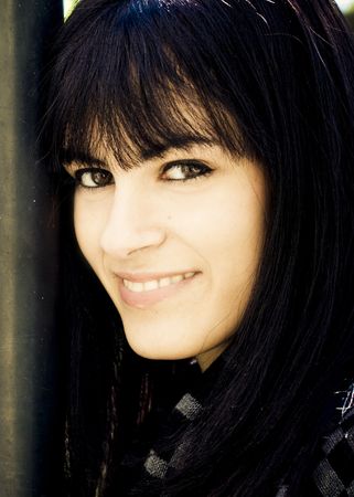 Happy girl portrait with beautiful smile. の写真素材