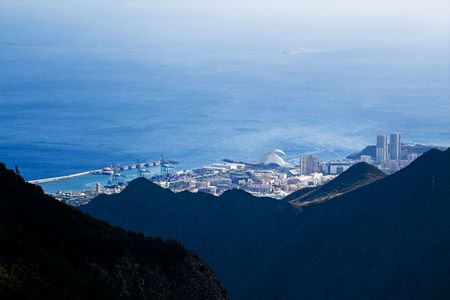 Tenerife capital city view from the distantの写真素材